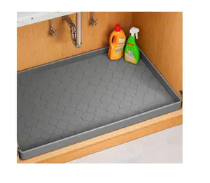 Waterproof Under Sink Mat 34" x 22", Thick Silicone Mat Cabinet Protector for Kitchen and Bathroom, Shelf Liner, Home Organizer and Storage, Multipurpose Tray for Gadgets and Essentials