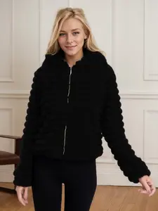 RED MARINE Fashion Women's Fleece Jacket with Hood and Zipper - Stylish and Cozy Outerwear for Women