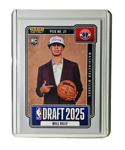 Will Riley Rookie 2025-26 Panini NBA #21 Draft Night Card Washington Wizards