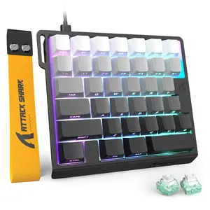 Attack Shark M36HE One-Handed Wired Hall Effect Keyboard, 8K Polling & 0.125ms, Adjustable Trigger, Hot-Swappab, PBT Keycap, RGB, Web Driver Support, Gaming Keyboard for PC/Gamer