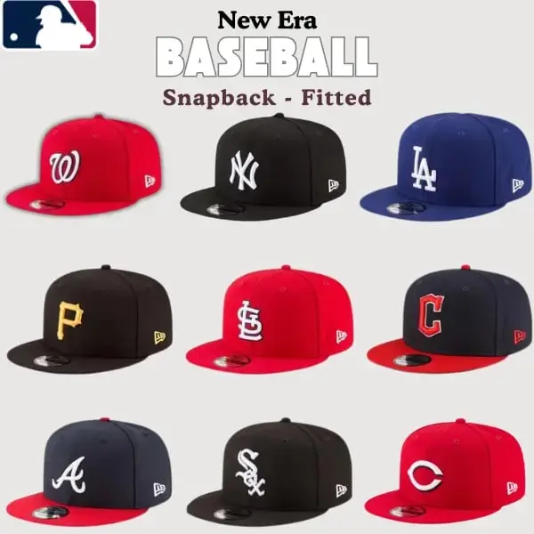 New Era MLB Classic Fitted Baseball Cap – Premium 59FIFTY Flat Brim Hat, Raised Embroidered Team Logo, NY Yankees LA Dodgers Washington Nationals Pittsburgh Pirates St Louis Cardinals, Men Women Urban Streetwear, Hip Hop Fashion, Gorras, TikTok