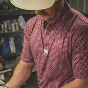 Vexil Brand – Western Pearl Polo - Geo | Maroon Vexil Brand – Western Pearl Polo - Geo | Maroon