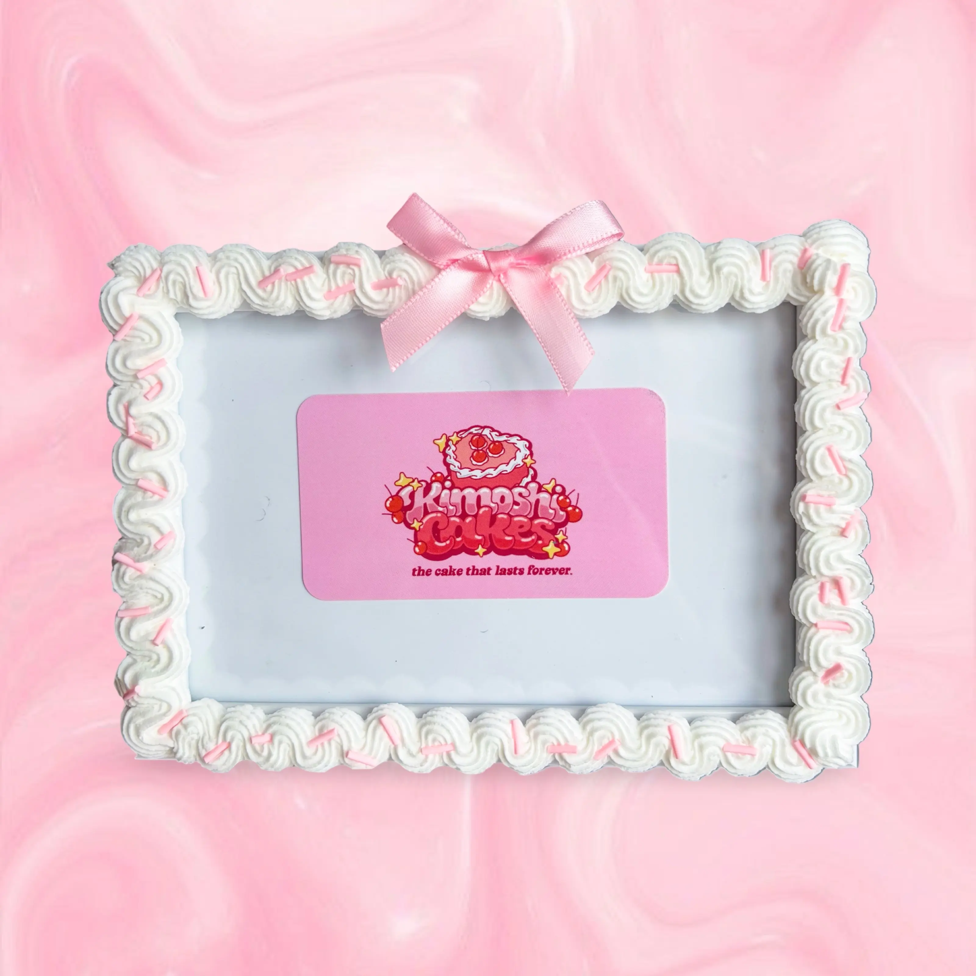 Coquette Bow 4x6 Fake Cake Picture Frame with Unique Photo Frame Design and Dopamine Decor