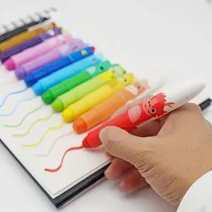 Cute Jumbo Crayons, Non Toxic Twistable Crayons with Clear Bag, Washable Silky Crayons for Coloring Painting School Home Office