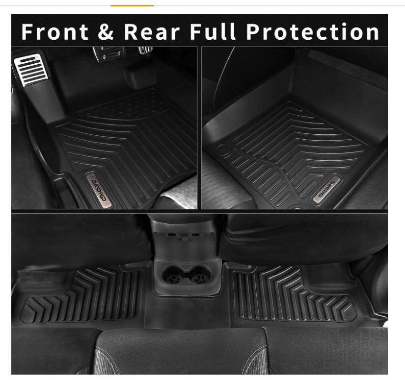YITAMOTOR Floor Mats for 2019-2024 Dodge Ram 1500 Crew Cab New Body (NOT for Classic Models) with Original Storage