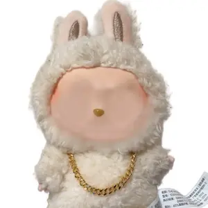 Divine Bby 18K Gold Plated Cuban Chain for Monsters Plushe with Adjustable Links & Hook Closure for Labubu Plush