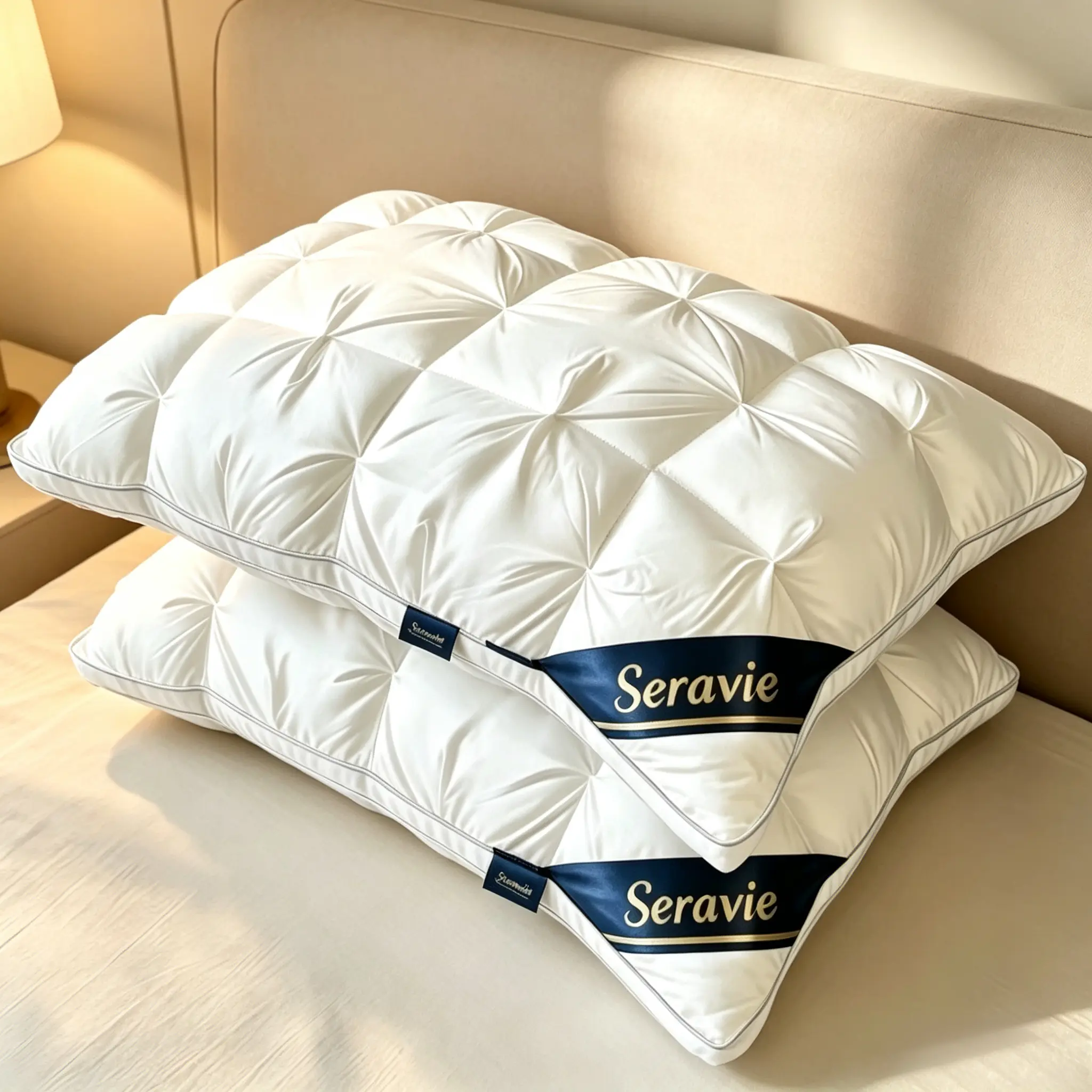 Luxury Hotel Quality pillows 2pcs- Neck Support Breathable Hypoallergenic Comfortable Sleeping Experience,Posture Fix Sleep Cushion