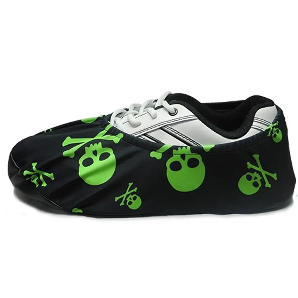 PYRAMID Premium Bowling Shoe Protectors with Dye-Sublimated Lime Green Skulls, Shoes Accessories for Men & Women, Sport
