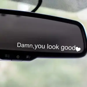 4PCS/SET Fits exterior rearview mirrors of commute cars, pink slogan sticker eases commute dullness, letting commute cars show "daily self-affirmation" attitude in details, a low-key confidence-showing decal for daily trips, Car Stickers