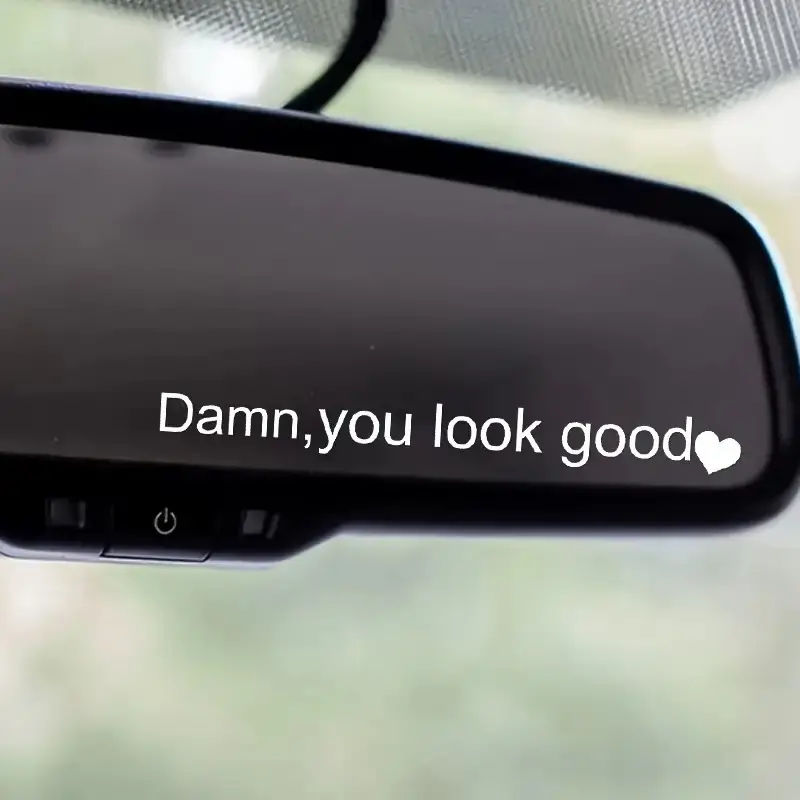 4PCS/SET Fits exterior rearview mirrors of commute cars, pink slogan sticker eases commute dullness, letting commute cars show "daily self-affirmation" attitude in details, a low-key confidence-showing decal for daily trips, Car Stickers, Car Accessories