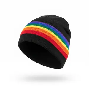 Unisex Rainbow Beanie - Fashion Accessory for Daily Wear