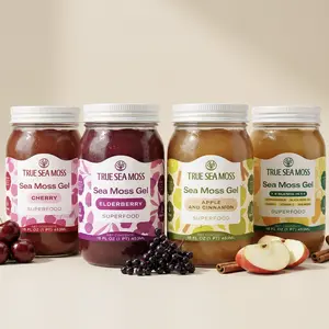 True Sea Moss Fall Boost Bundle - Cherry, Apple Cinnamon, Elderberry, 5 in 1 – Rich in Essential Minerals & Vitamins – supports overall vitality