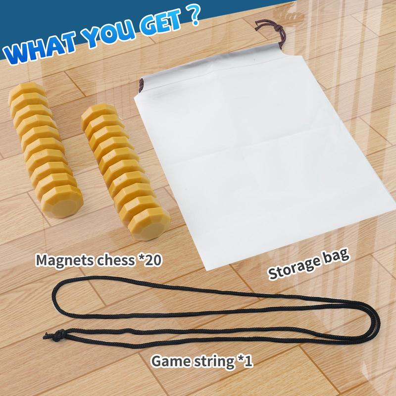 Magnetic Battle Game – Exciting 2-Player Duel for All Ages!Includes 1 Cord, 20 Magnetic Beads & Carry Bag.Perfect for Family Game Night, New or Classic Packaging Shipped at Random!