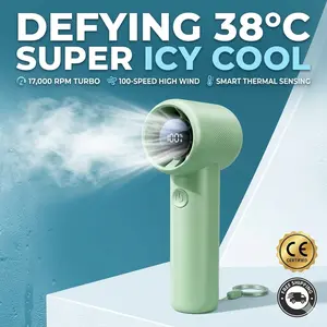 Handheld Turbo Fan High Speed USB Rechargeable Portable Outdoor Cooling Fan Digital Display Long Battery Life Accessories