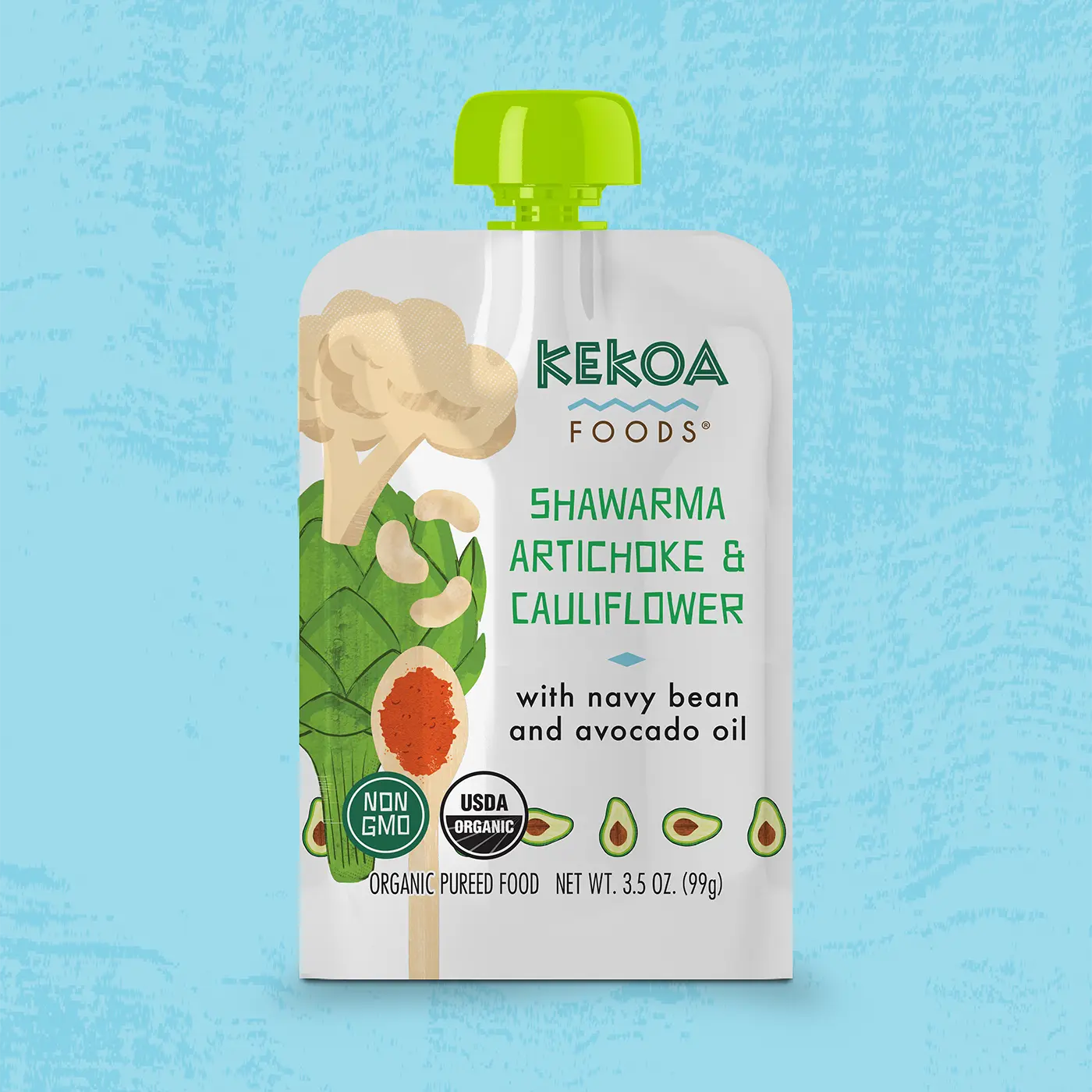 Shawarma, Artichoke & Cauliflower Squeeze Pouch, 100% Organic Vegetarian Baby Food Purée