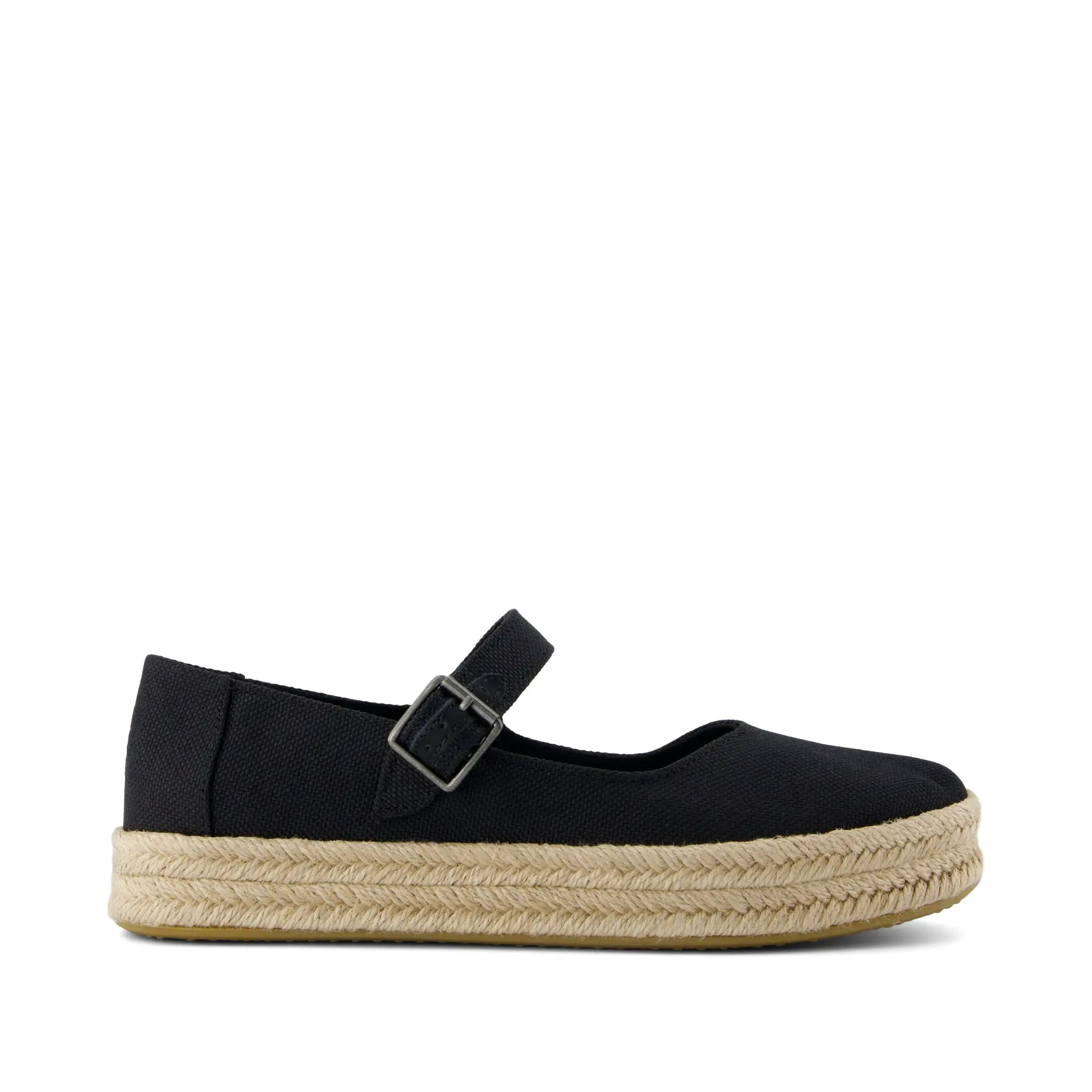 Carolina Mary Jane Espadrille Black Heavy Canvas
