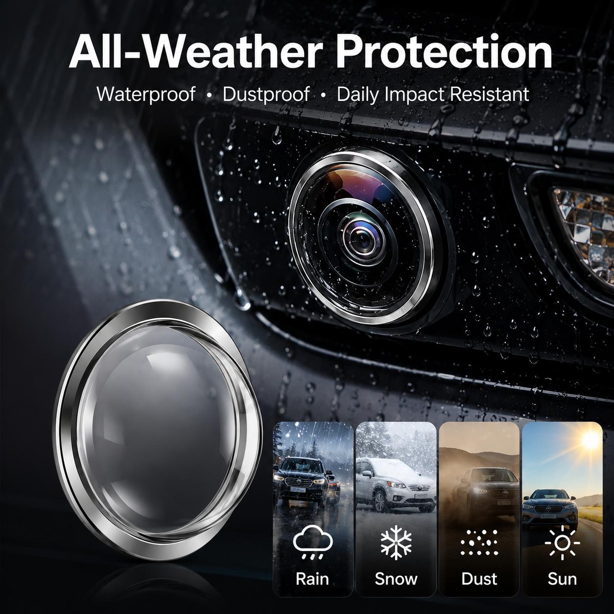 8PCS Backup Camera Lens Protector Film, Ultra-Clear Anti-Scratch Water-Resistant Rear View Camera Protective Stickers, Easy-Adhesive Covers for Car Reversing Cameras