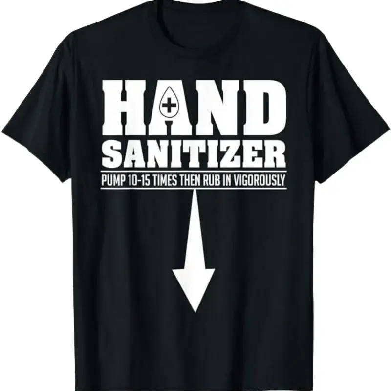 Women's Short-Sleeve Crew Neck Polyester Humor Graphic Tee - Hand Sanitizer Theme, Witty Satire, Adult Humor, Raunchy Jokes, Casual Sarcastic Apparel, Shortsleeve, Raunchy Joke Tee