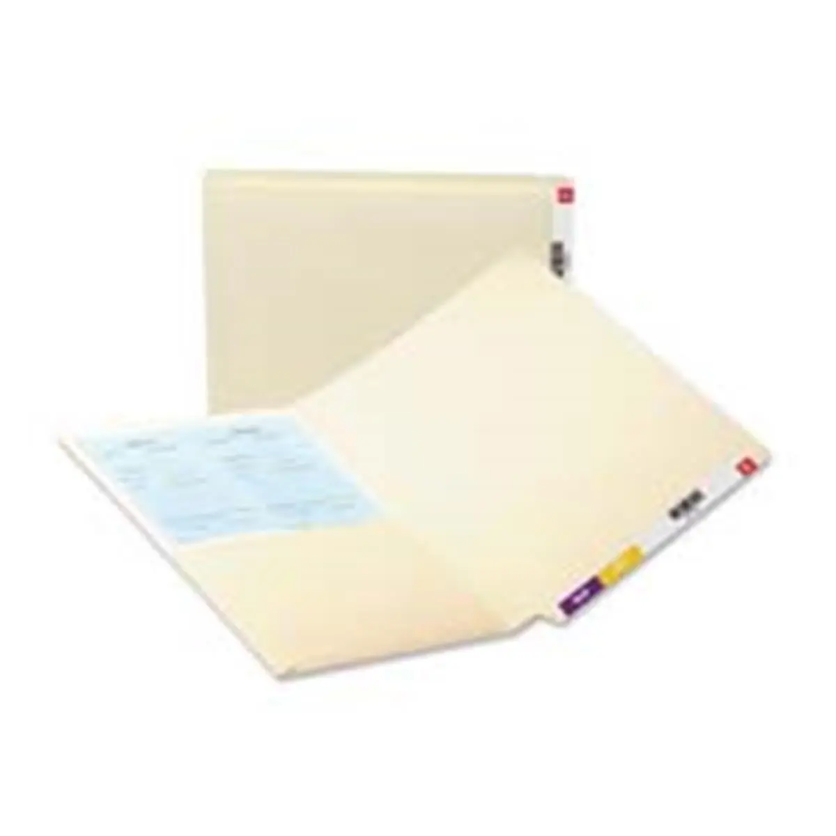 Smead Manufacturing Company 2-Ply Durable End Tab Pocket Folder - 1 Pocket, 5-3/4" x 9" Embossed Tabs, Letter Size, Manila Paper, SFI Certified, Easy Label Placement, Top & Inside Edge Design, X-Ray Safe, Holds Photos, Durable Folders