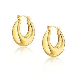 TEWIKY 14K Gold-Plated Cone Hoop Earrings - Perfect Valentine's Day Gift for Various Occasions - Stylish Jewelry