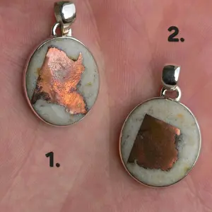 Copper Agate Sterling Silver Pendants