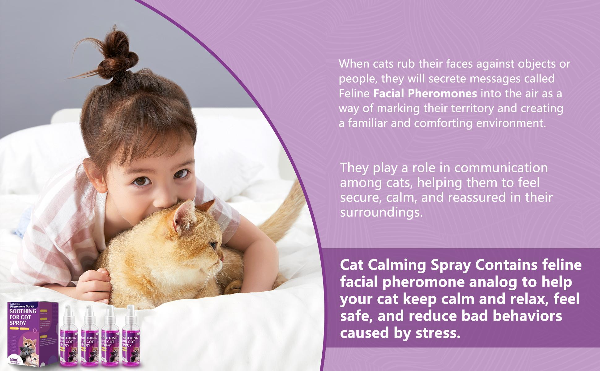 Cats Calming Pheromone Spray & Calming Solution for Cats, Anti Anxiety Pet Products - Feline Calm Pheromones, Cats Reduces Scratching Furniture Peeing Marking Calming Cat for Travel