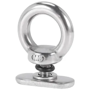 4Pack Stainless Steel Kayak Track Mount Tie Down Eyelet Rail Gear, Accessory for Kayak, Canoe, Boat with Carabiner Hooks for Leash