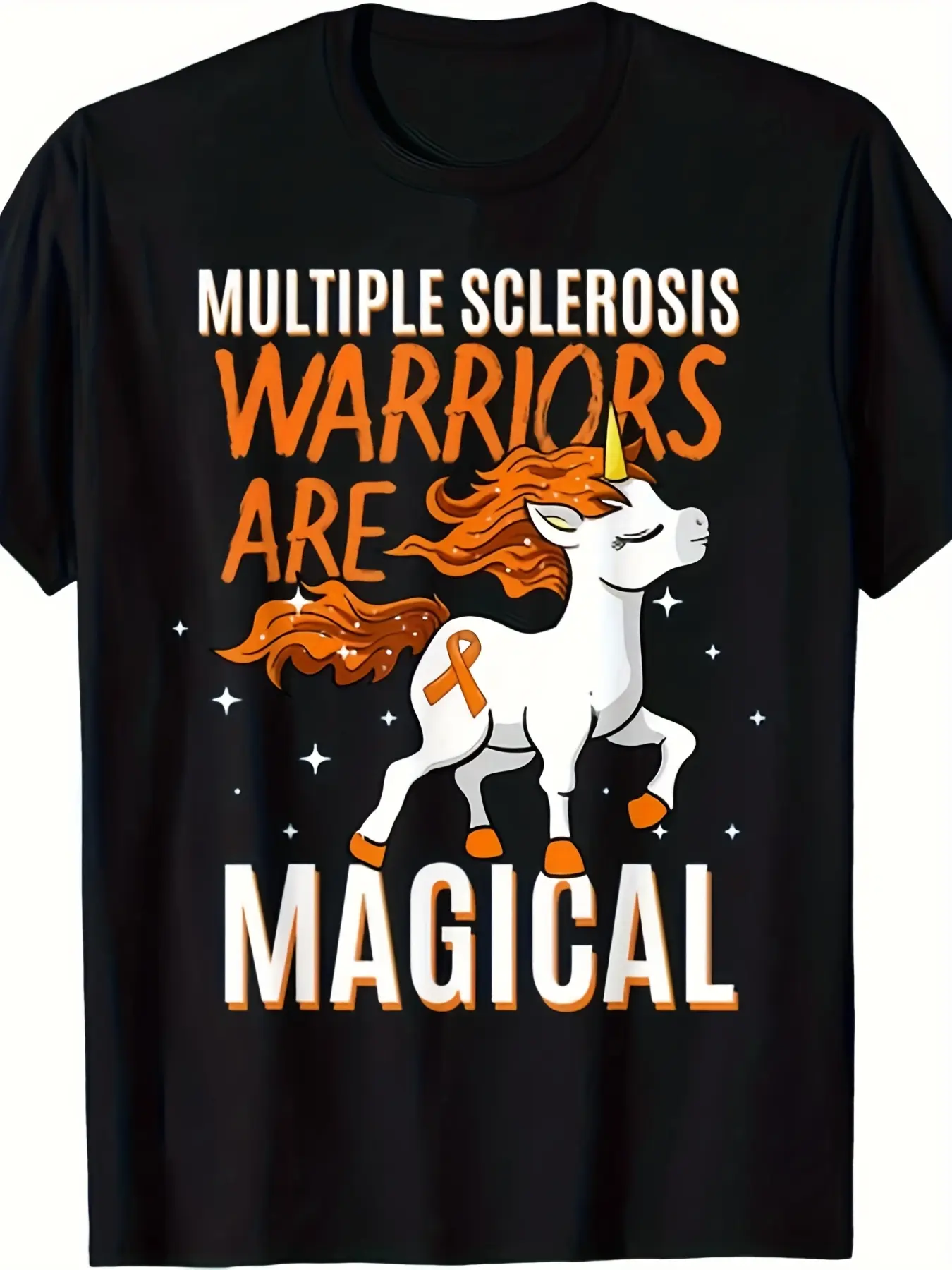 Multiple Sclerosis Warriors Magical Unicorn T-Shir unisex soft cotton short sleeve t shirt, vintage graphic casual tee for men women teens, perfect birthday holiday gift for camping travel gym daily street  wear