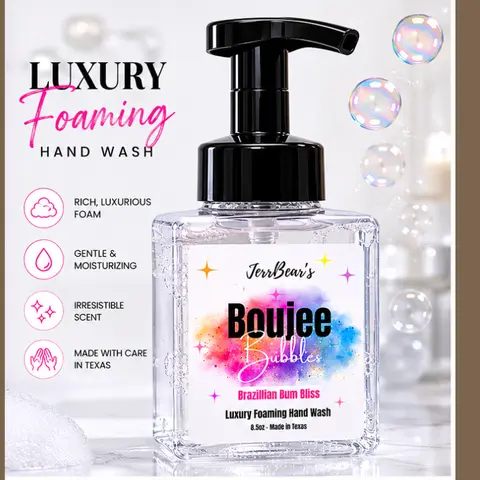 JERRBEAR'S Luxury Scented Foaming Hand Wash - 8.5 oz (250g) Naturally Derived Glycerin Bubble Cleanser, Cruelty-Free, Ammonia-Free, Fragrance Selectable, Gentle for All Skin Types, 24-Month Shelf Life, US-Marketed, Kitchen/Bath Use