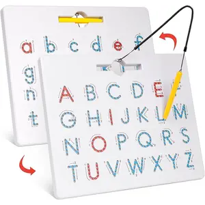 Double Sided Magnetic Letter Board - 2 in 1 Alphabet Magnets Tracing Board for Toddlers ABC Letters Uppercase & Lowercase Practicing Learning Education Toys