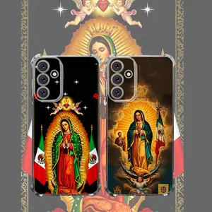 The retro vibes are off the charts Clear Guadalupe print Aesthetic TPU Casing For SAMSUNG GALAXY A14A15A16A25A26A34A35A36A53A54A55A56 4G5G IPHONE 17 Four Corners Transparent Soft Silicone TPU Gift Shockproof Anti-Drop premium beautiful Phone Cases L1717