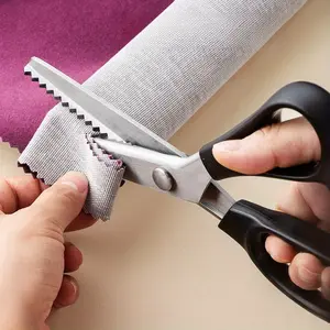 1pc Pinking Shears, Zig-Zag Fabric Scissors for Preventing Fraying, Professional Sewing Scissors with Ergonomic Handle for Fabric, Crafts, Dressmaking & Home Textiles, Sewing Tools