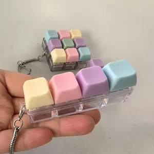 1/4/5/9 Button Keyboard Fidget Clicker Mechanical Keyboard Fidget Keychain For Gifts To Pass The Boring Time (Without LED Light) #VHH