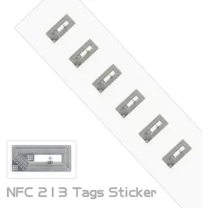 100 count NFC Stickers Blank NTAG213 Tags Rewritable NFC Chip Sticker,  Adhesive Labels, 13.56MHz 144 Bytes Memory RFID Ta, Compatible with NFC Enabled Devices (100pcs)
