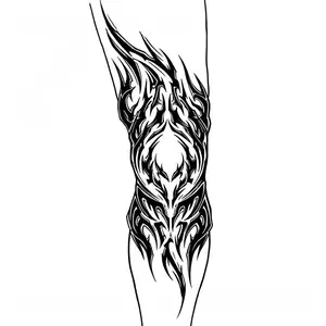 1pcs Temporary Tattoo Dark Black Flame Herbal Juice Tattoo Sticker Gothic Sexy Hot Girl Arm Waterproof Fake Tattoo Men and Women Halloween Party Gift Y2K