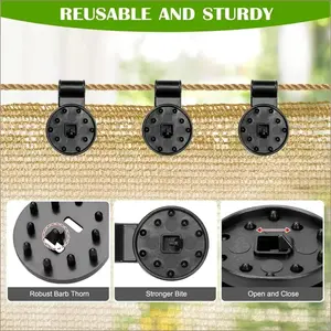 50 PCS Heavy Duty Shade Cloth Clips, Lock Grip Clamps for Sun Shade Sail, Tarps, Mesh & Canopy, Windproof Awning Holders for Outdoor Summer Use