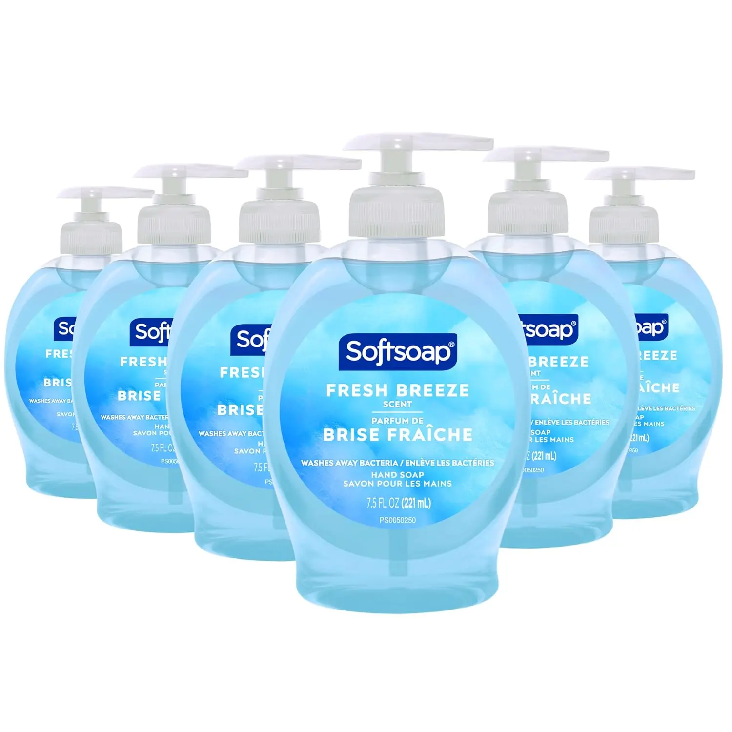 Softsoap Liquid Hand Soap, Fresh Breeze - 7.5 Fl Oz (Pack of 6) | Paraben-Free, Phthalate-Free, Washes Away Germs, Bathroom Hand Soap, Kitchen Hand Soap, Daily Handwashing, Gentle on Hands