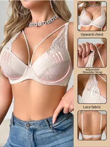 Women's Wireless Lace Bra with Underwire Support, Push-Up Design, Comfortable Daily Wear, Elegant Style, Perfect Fit for Everyday Use