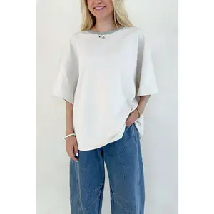 Charity Contrast Cotton Tee in Clay