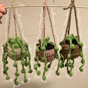 Crochet String of Pearls Hanging Plant