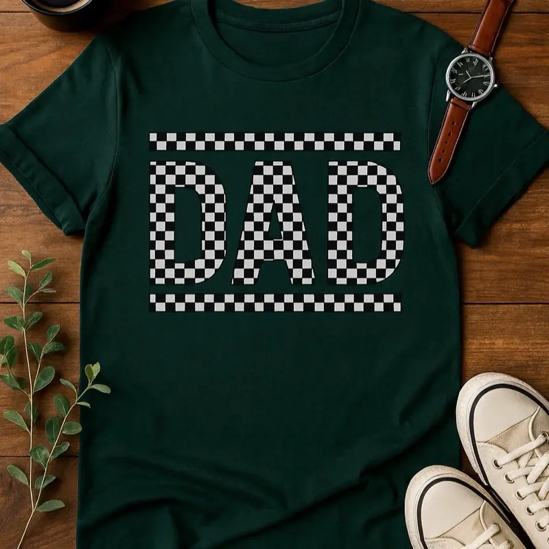 Dad checker shirt for men Crewneck short sleeve and long sleeve