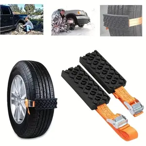 Snow, mud and sand tire towing devices for cars - Use self-rescue evacuation towing pads or chains to quickly unfasten the jamming