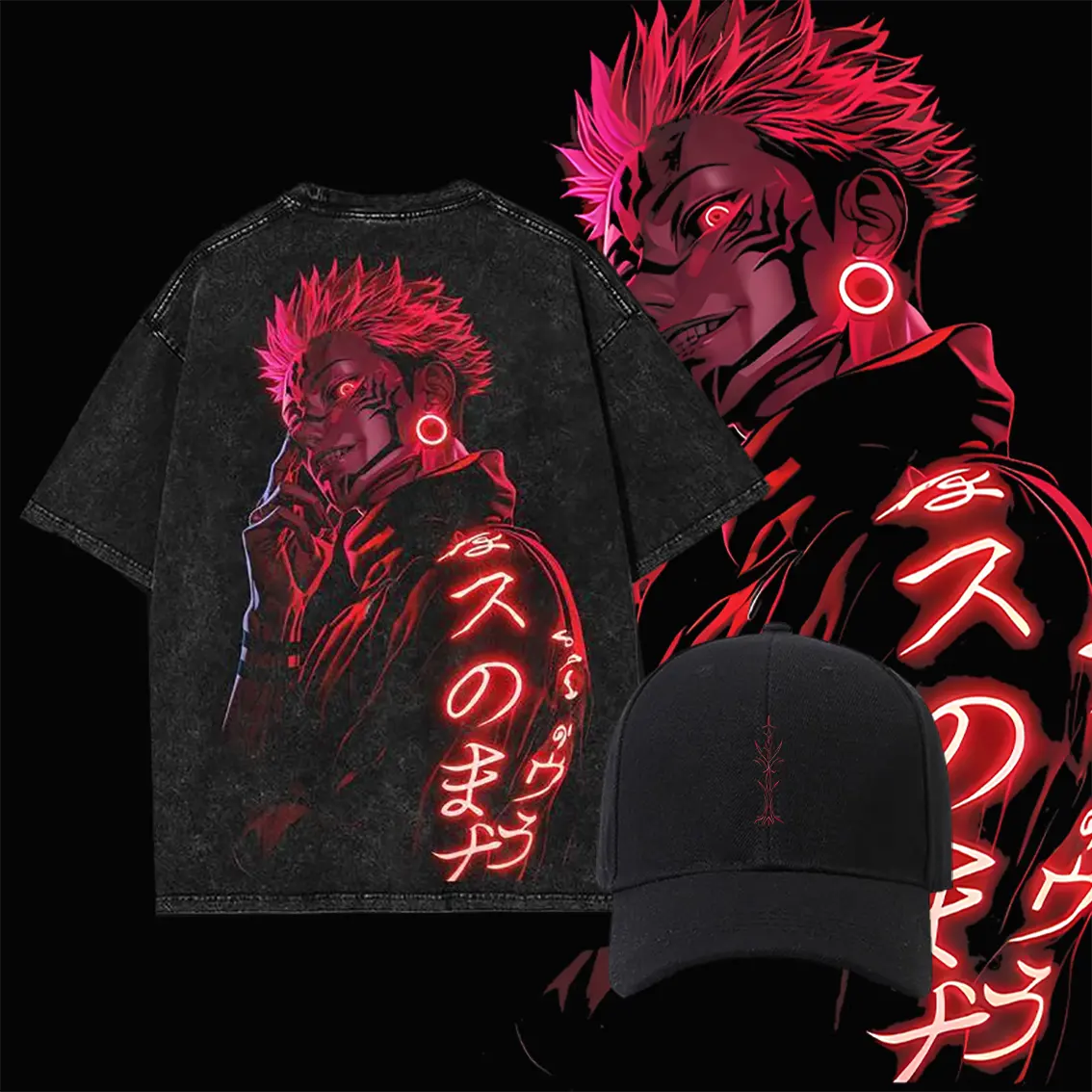 Washed T-shirt with hat included