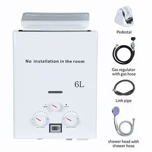 Portable Water Heaters, 6L Tankless Water Heaters, Liquefying Gas Outdoor Digital Display Water Heaters for Camping, RV, Boat, Cabins