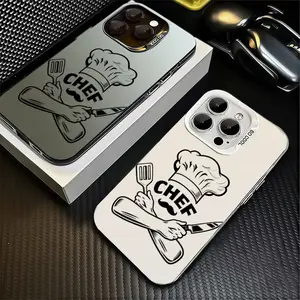 Professional Chef Cooking Phone Case， Minimalist Culinary Arts Style for iPhone 17 16 15 14 13 12 11 Plus Pro Max， Best Kitchen Gift