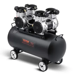 VEVOR Air Compressor, 10 Gallon Steel Tank, 2HP 5.3 CFM90 PSI Oil Free Air Compressor Max. 125PSI Pressure, 78dB Ultra Quiet Portable Compressor, for Auto Repair, Tire Inflation, Spray PaintingVEVOR Super Brand Day