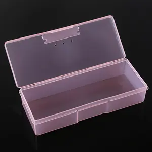 1 pc Plastic Storage Personal Box for Nail, Nail Implement Storage Box Organizer Case Manicure Tool Box for Nail Pedicure Supply Tools (Translucent pink) Durable Storage Organizer Unit