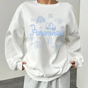 [Made in USA] Paramedic Sweatshirt, Minimalist Paramedic Graphic Crewneck Pullover, Aesthetic EMS First Responder Sweatshirt, Medical Icon Oversized Sweatshirt, Trendy Work Outfit, Gift For Paramedic Women Men.