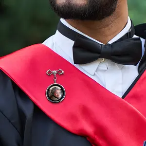 Custom Graduation Lapel Pin With Photos, Personalized In Memory Brooch with Photo Charm, Memorial Pin Graduation Gift for Him, Class of 2025