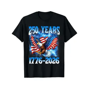 American Flag & Eagle 250th Birthday T-Shirt (1776-2026) - Commemorative 250 Years of American History, Casual Short Sleeve Shirt for &, Year-Round Wearable for Outdoor/ Events & Casual Outfits